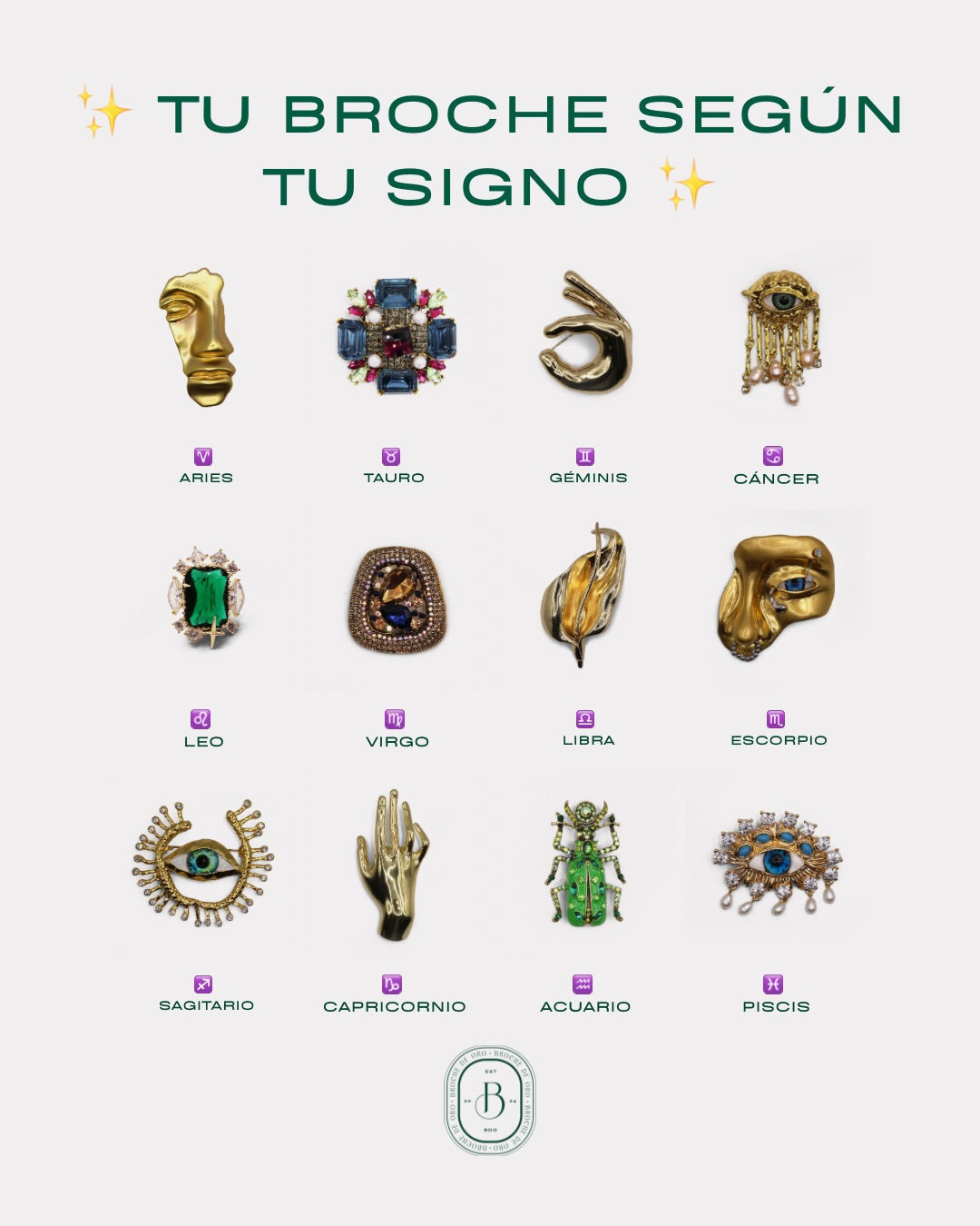 Tu broche según tu signo ✨